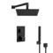 Matte Black Thermostatic Shower Set with 12